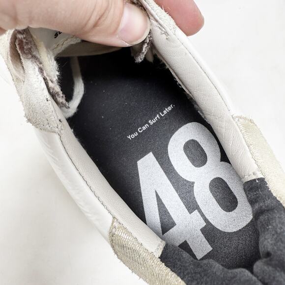 [P448] Thea Platform Lace Up Low Top Sneakers White Gray Sparkle Tweed Size 40 - Picture 11 of 13